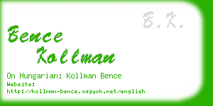 bence kollman business card